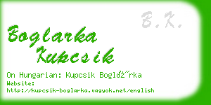 boglarka kupcsik business card